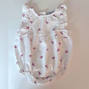 Petite Plume Baby’s Twill Ruffled Romper